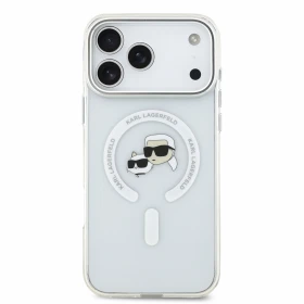 Karl Lagerfeld IML K&CH Heads Metal Frame MagSafe Zadní Kryt pro iPhone 18 Pro Max White