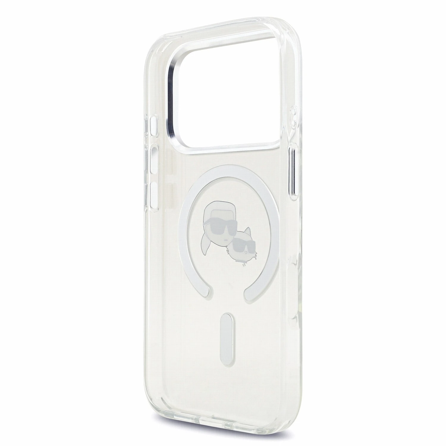 Karl Lagerfeld IML K&CH Heads Metal Frame MagSafe Zadní Kryt pro iPhone 18 Pro White