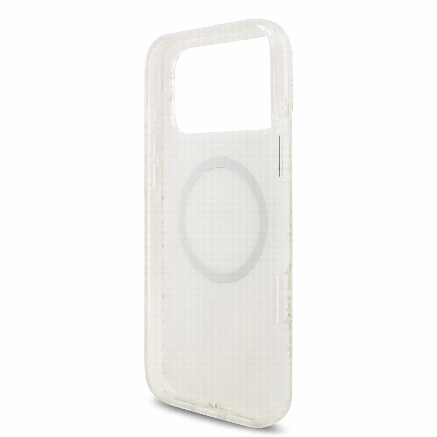 Guess IML Flowers Allover Strap MagSafe Zadní Kryt pro iPhone 18 Pro Max White