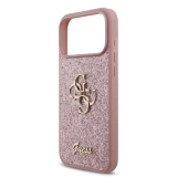 Guess PU Fixed Glitter 4G Metal Logo Zadní Kryt pro iPhone 18 Pro Max Pink