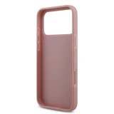 Guess PU Fixed Glitter 4G Metal Logo Zadní Kryt pro iPhone 18 Pro Max Pink