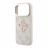Guess PU 4G Resin Metal Logo Zadní Kryt pro iPhone 18 Pro Max Pink