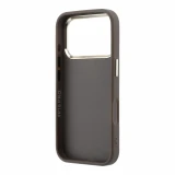 Guess PU 4G Resin Metal Logo Zadní Kryt pro iPhone 18 Pro Max Brown