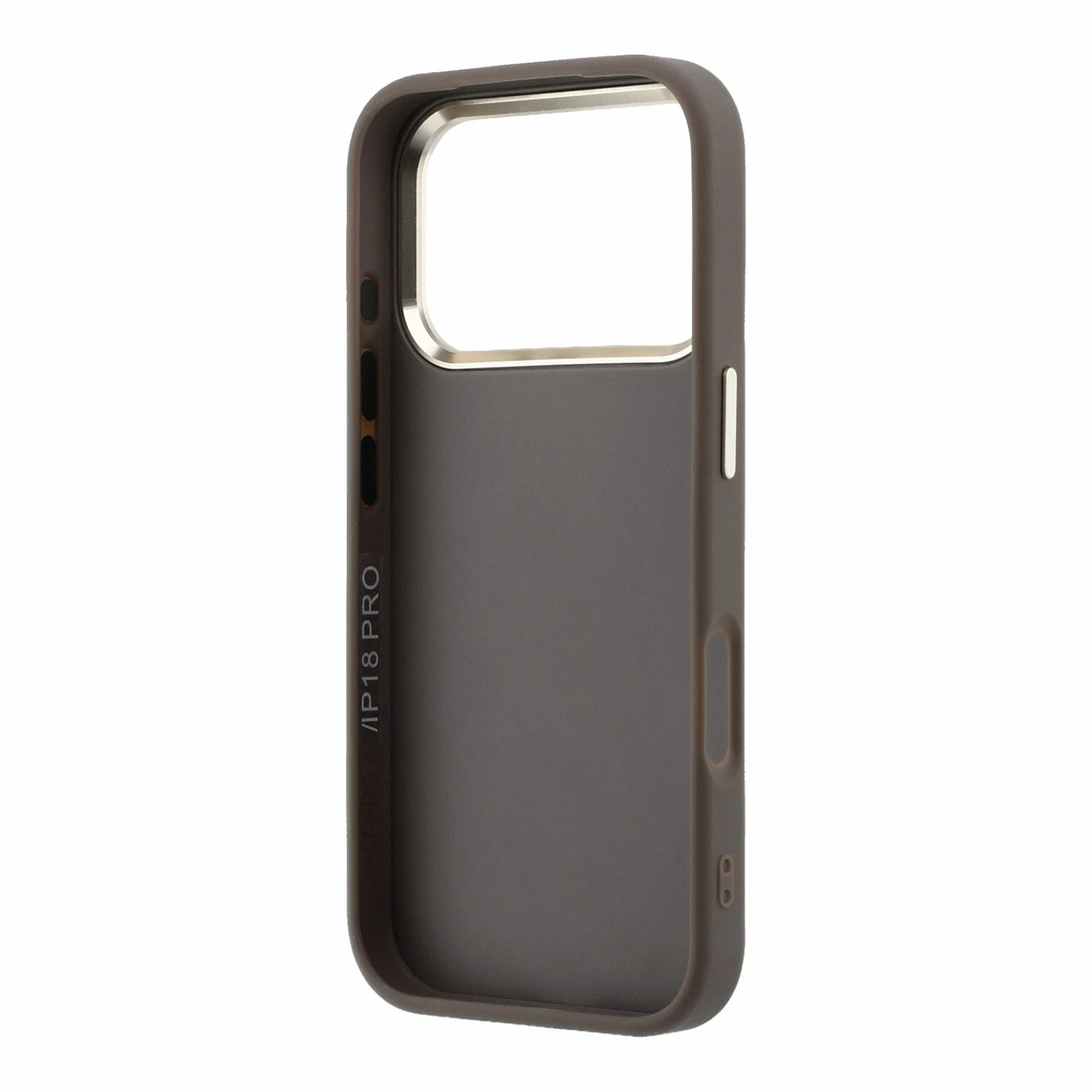 Guess PU 4G Resin Metal Logo Zadní Kryt pro iPhone 18 Pro Brown