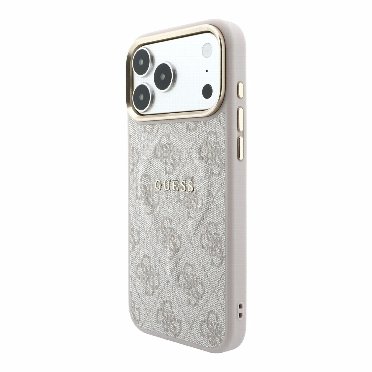 Guess PU Leather 4G Gold Frame Embossed MagSafe Zadní Kryt pro iPhone 18 Pro Max Pink