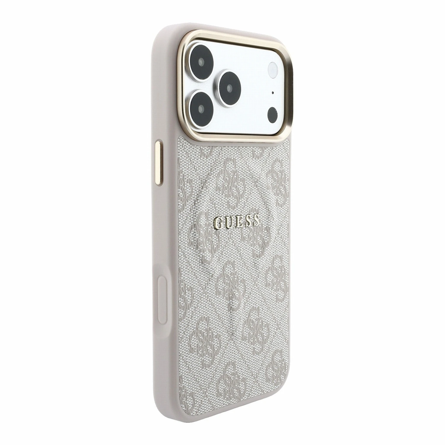 Guess PU Leather 4G Gold Frame Embossed MagSafe Zadní Kryt pro iPhone 18 Pro Max Pink