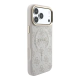 Guess PU Leather 4G Gold Frame Embossed MagSafe Zadní Kryt pro iPhone 18 Pro Pink