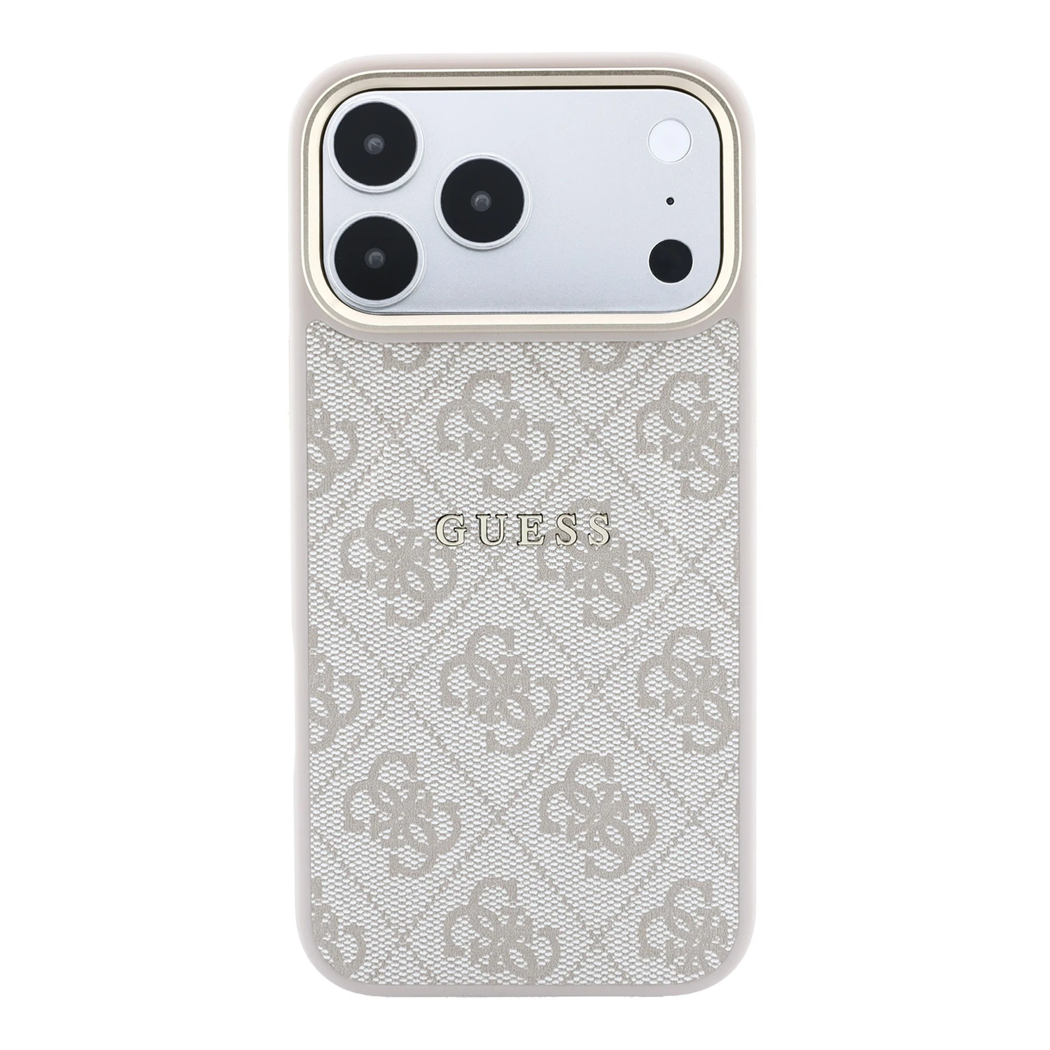 Guess PU Leather 4G Gold Frame Embossed MagSafe Zadní Kryt pro iPhone 18 Pro Pink