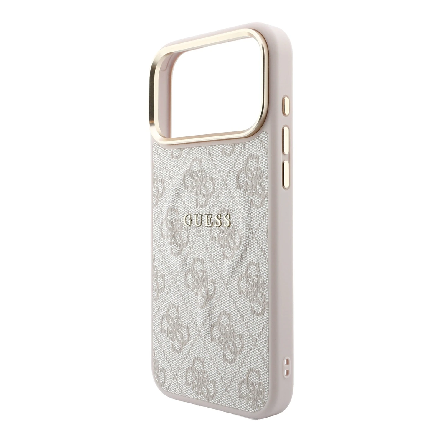 Guess PU Leather 4G Gold Frame Embossed MagSafe Zadní Kryt pro iPhone 18 Pro Pink