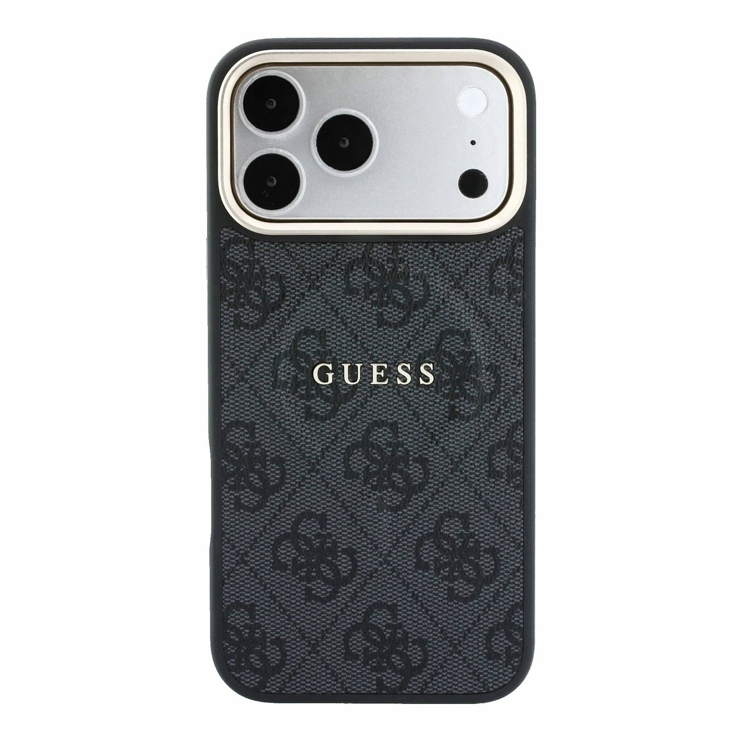 Guess PU Leather 4G Gold Frame Embossed MagSafe Zadní Kryt pro iPhone 18 Pro Black