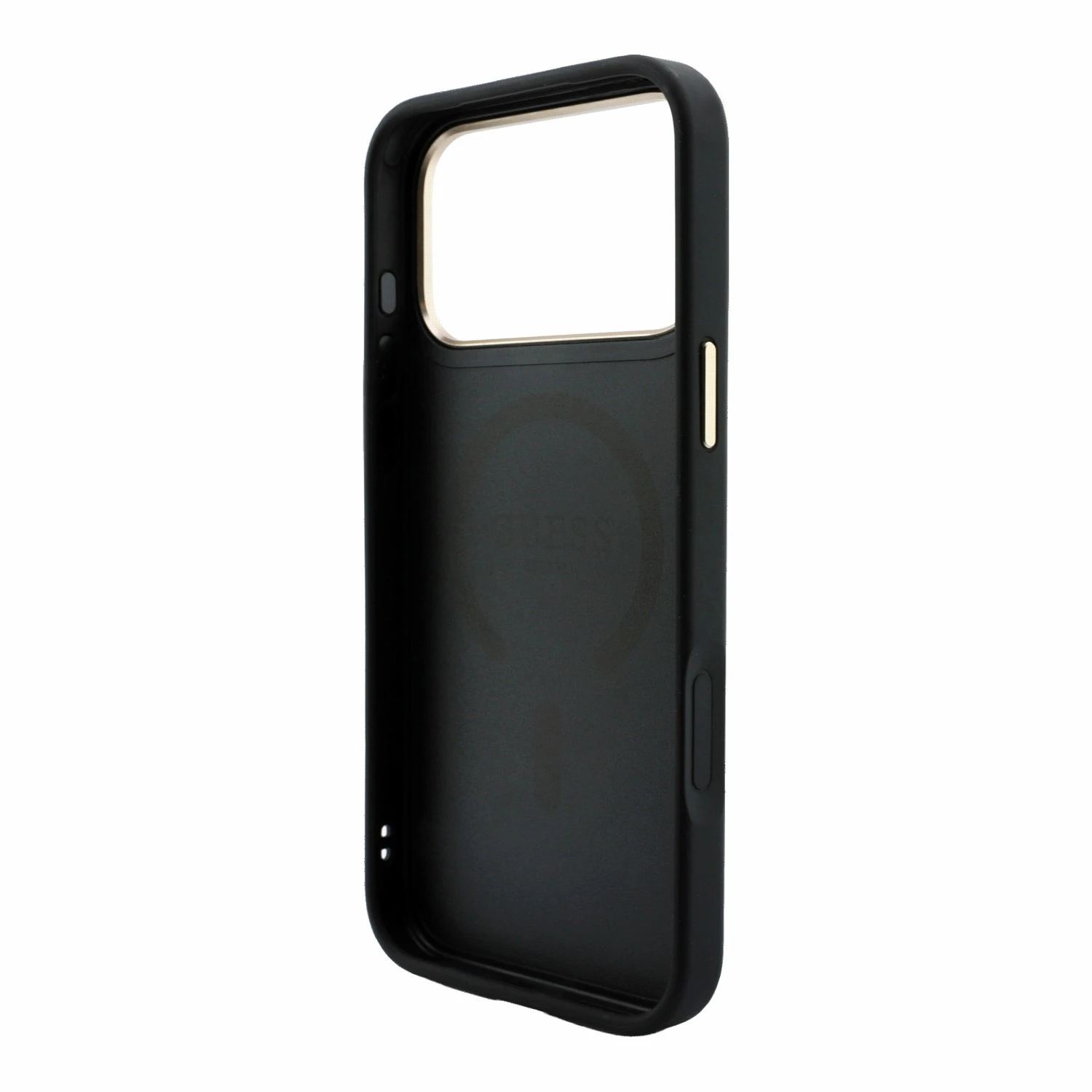 Guess PU Leather 4G Gold Frame Embossed MagSafe Zadní Kryt pro iPhone 18 Pro Black