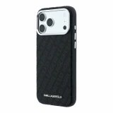 Karl Lagerfeld PU Grained Allover Semi Wrap Magsafe Zadní Kryt pro iPhone 18 Pro Max Black