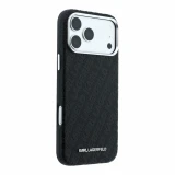 Karl Lagerfeld PU Grained Allover Semi Wrap Magsafe Zadní Kryt pro iPhone 18 Pro Max Black