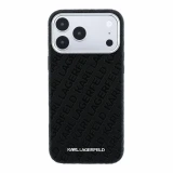 Karl Lagerfeld PU Grained Allover Semi Wrap Magsafe Zadní Kryt pro iPhone 18 Pro Black