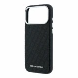 Karl Lagerfeld PU Grained Allover Semi Wrap Magsafe Zadní Kryt pro iPhone 18 Pro Black