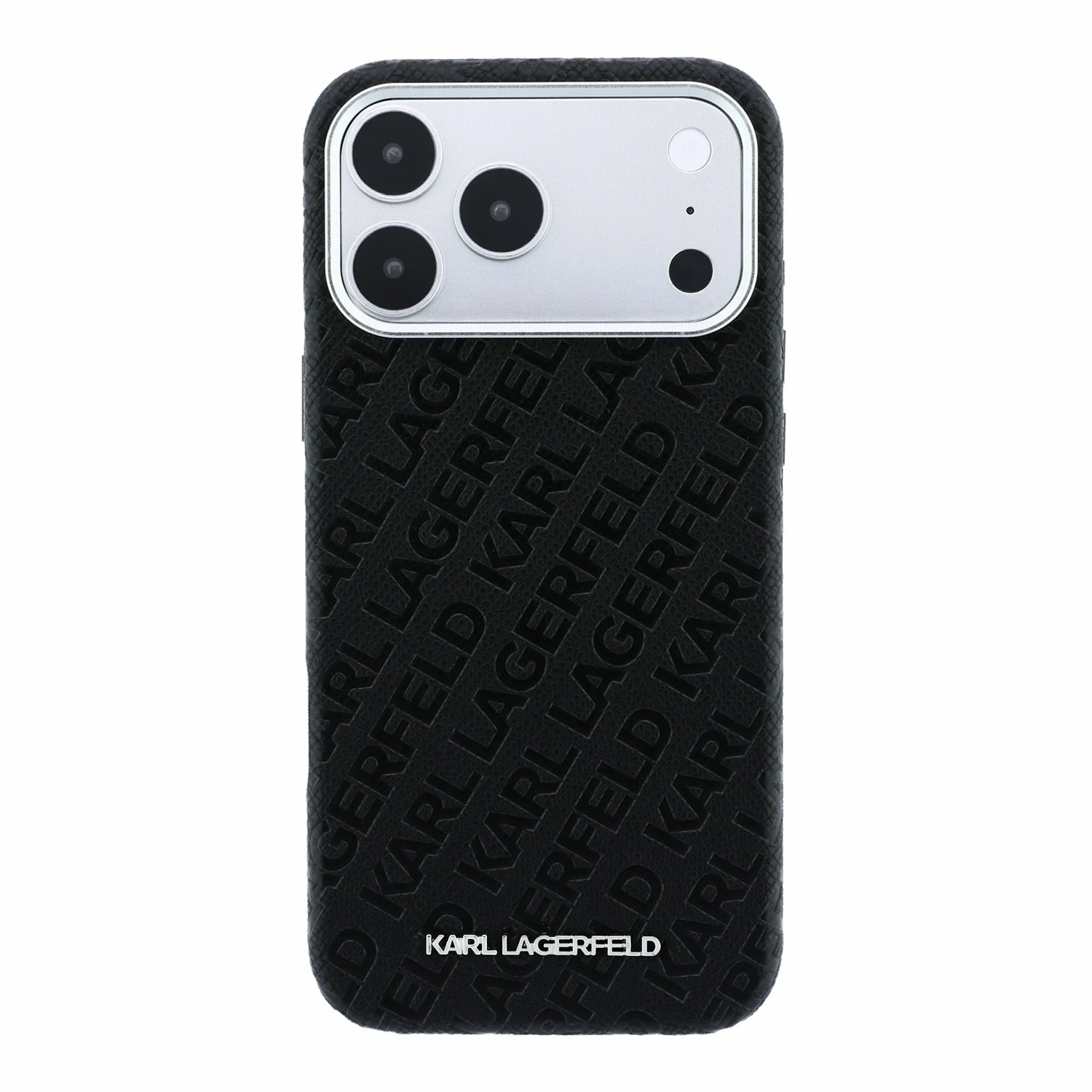 Karl Lagerfeld PU Grained Allover Semi Wrap Magsafe Zadní Kryt pro iPhone 18 Pro Black