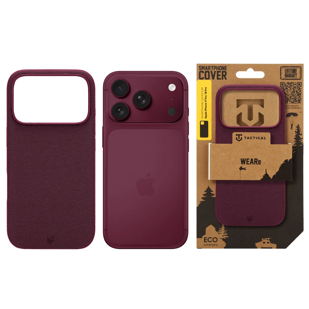 Tactical MagForce WEARe Kryt pro Apple iPhone 17 Pro/18 Pro Burgundy