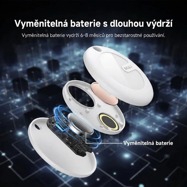 Aligator MiTag Duo - lokátor pro Apple a Android, bílá