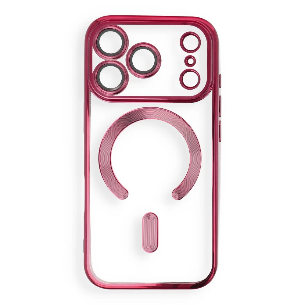 Case for iPhone 17 Pro / 18 Pro Electro Mag Cover compatible with MagSafe dark cherry
