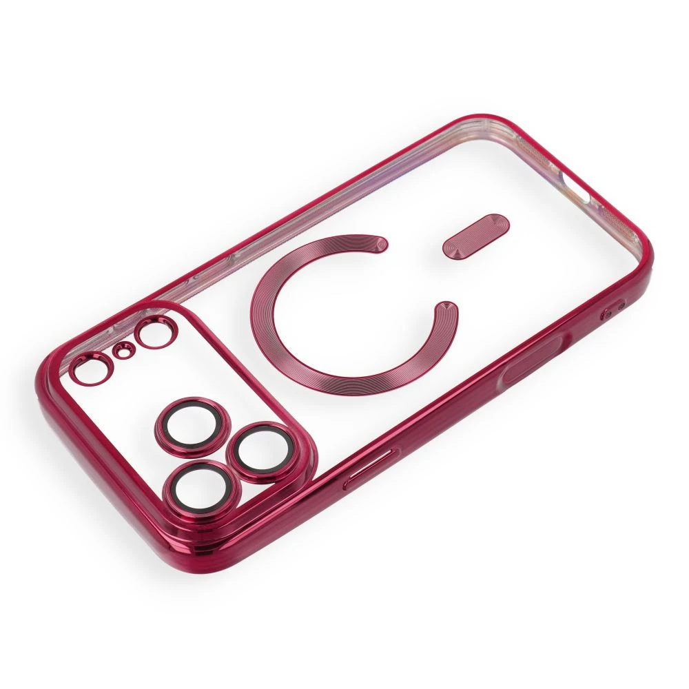 Case for iPhone 17 Pro / 18 Pro Electro Mag Cover compatible with MagSafe dark cherry