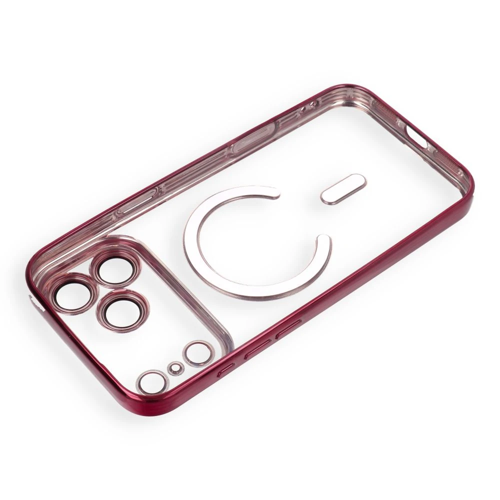 Case for iPhone 17 Pro / 18 Pro Electro Mag Cover compatible with MagSafe dark cherry