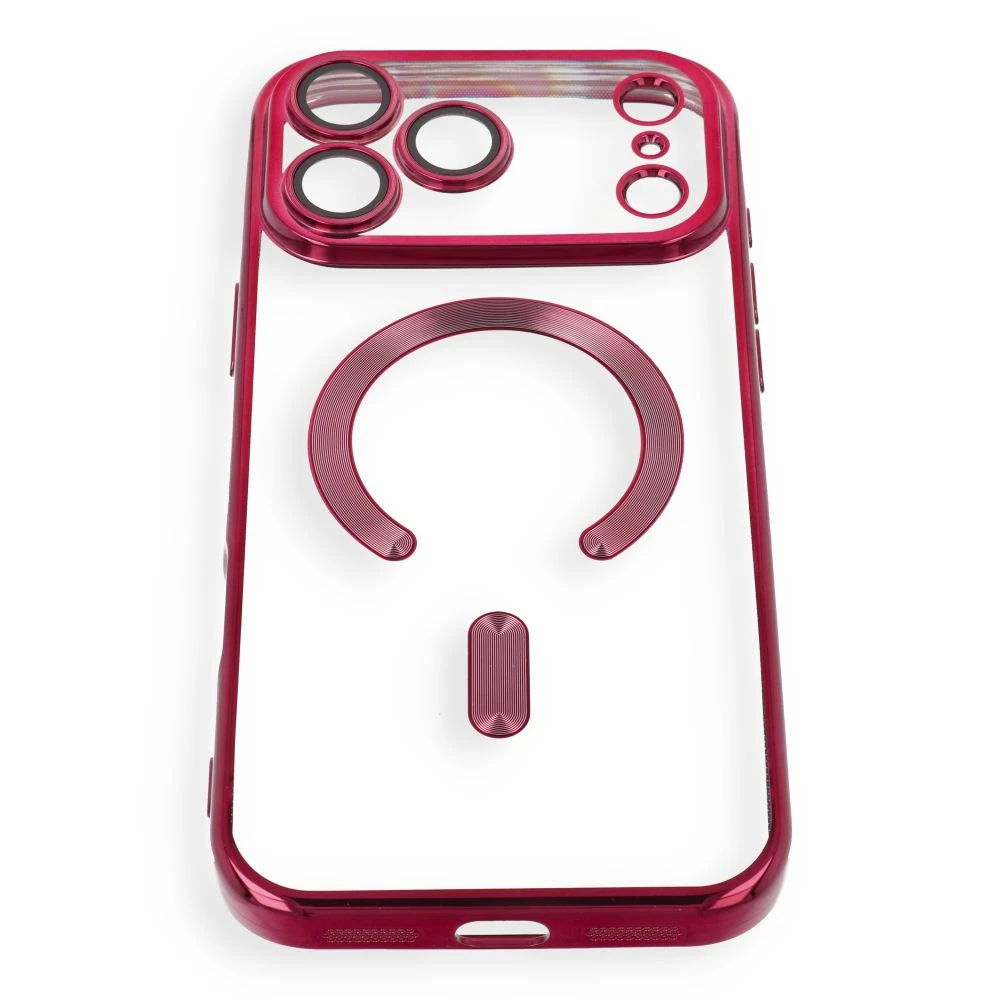 Case for iPhone 17 Pro / 18 Pro Electro Mag Cover compatible with MagSafe dark cherry