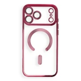 Case for iPhone 17 Pro Max / 18 Pro Max Electro Mag Cover compatible with MagSafe dark cherry