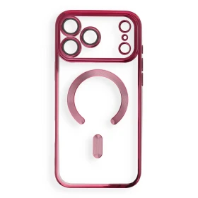 Case for iPhone 17 Pro Max / 18 Pro Max Electro Mag Cover compatible with MagSafe dark cherry