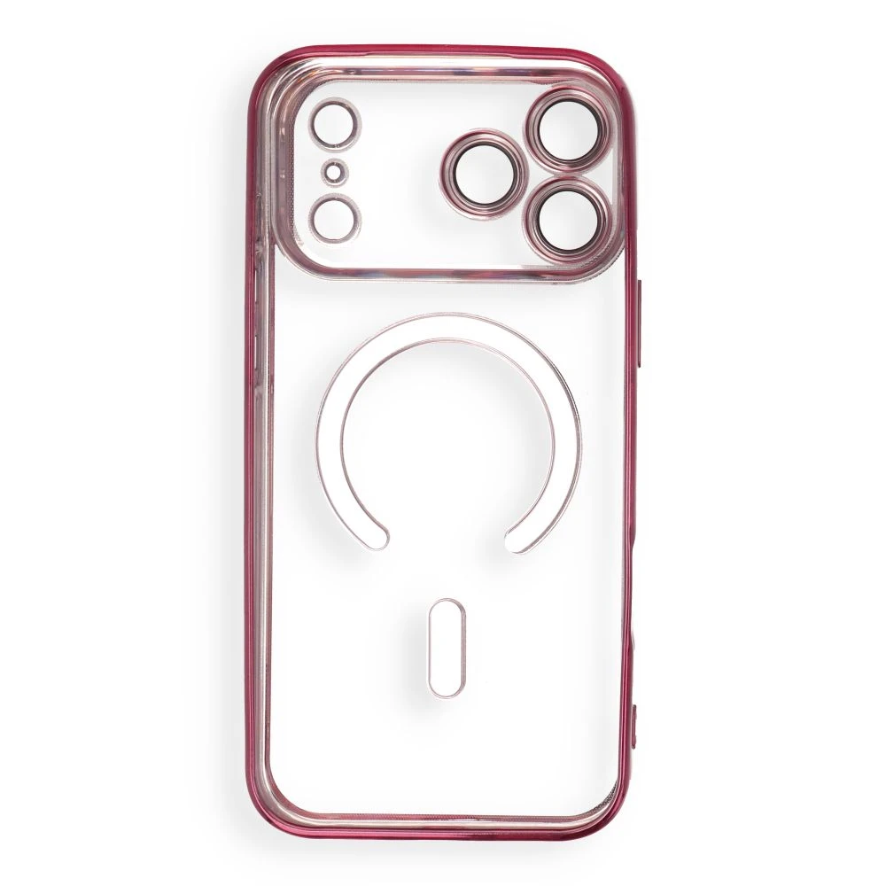 Case for iPhone 17 Pro Max / 18 Pro Max Electro Mag Cover compatible with MagSafe dark cherry