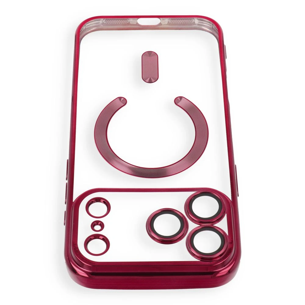 Case for iPhone 17 Pro Max / 18 Pro Max Electro Mag Cover compatible with MagSafe dark cherry