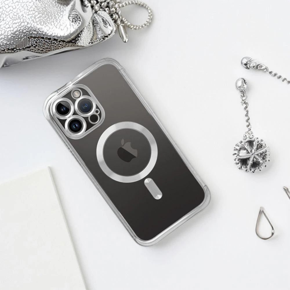Case for Samsung S26 PLUS Electro Mag Cover compatible with MagSafe silver