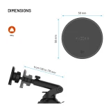 FIXED MagRound 3XL s bezdrátovým nabíjením na sklo, palubní desku, podpora MagSafe, 25W, Qi2.2, černá