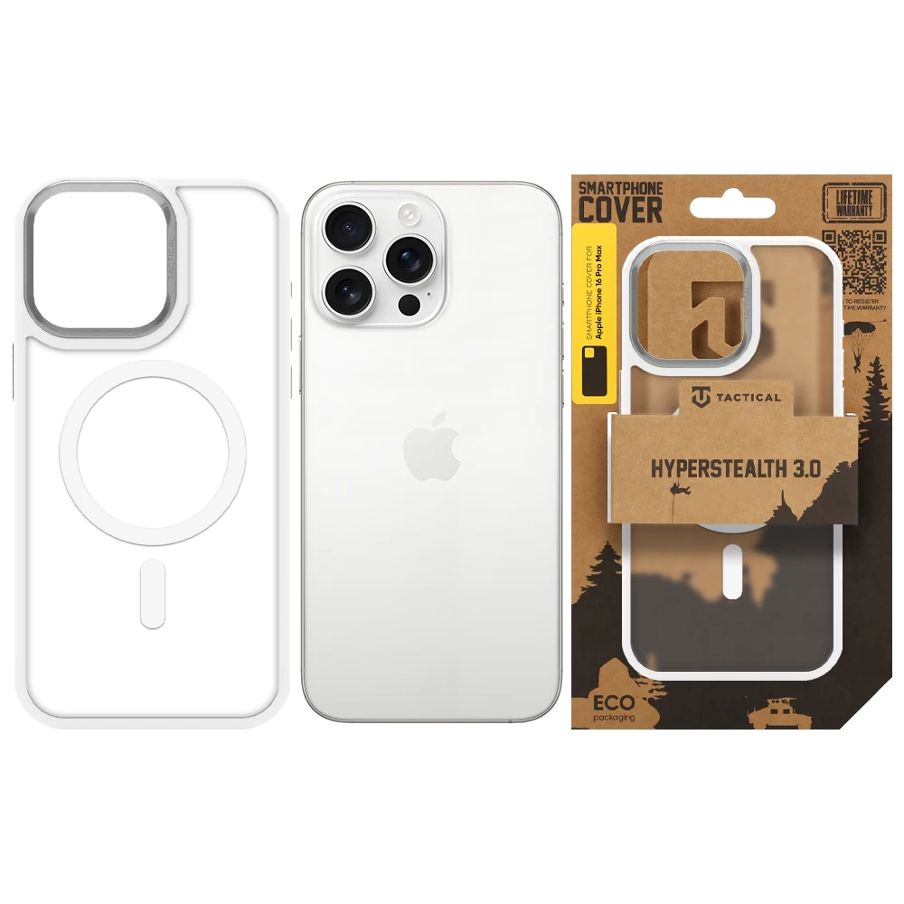 Tactical MagForce Hyperstealth 3.0 Kryt pro Apple iPhone 16 Pro Max Snow White
