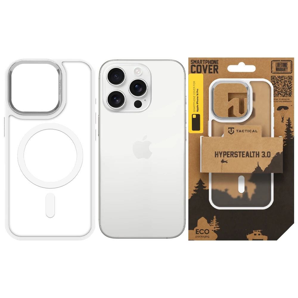 Tactical MagForce Hyperstealth 3.0 Kryt pro Apple iPhone 16 Pro Snow White