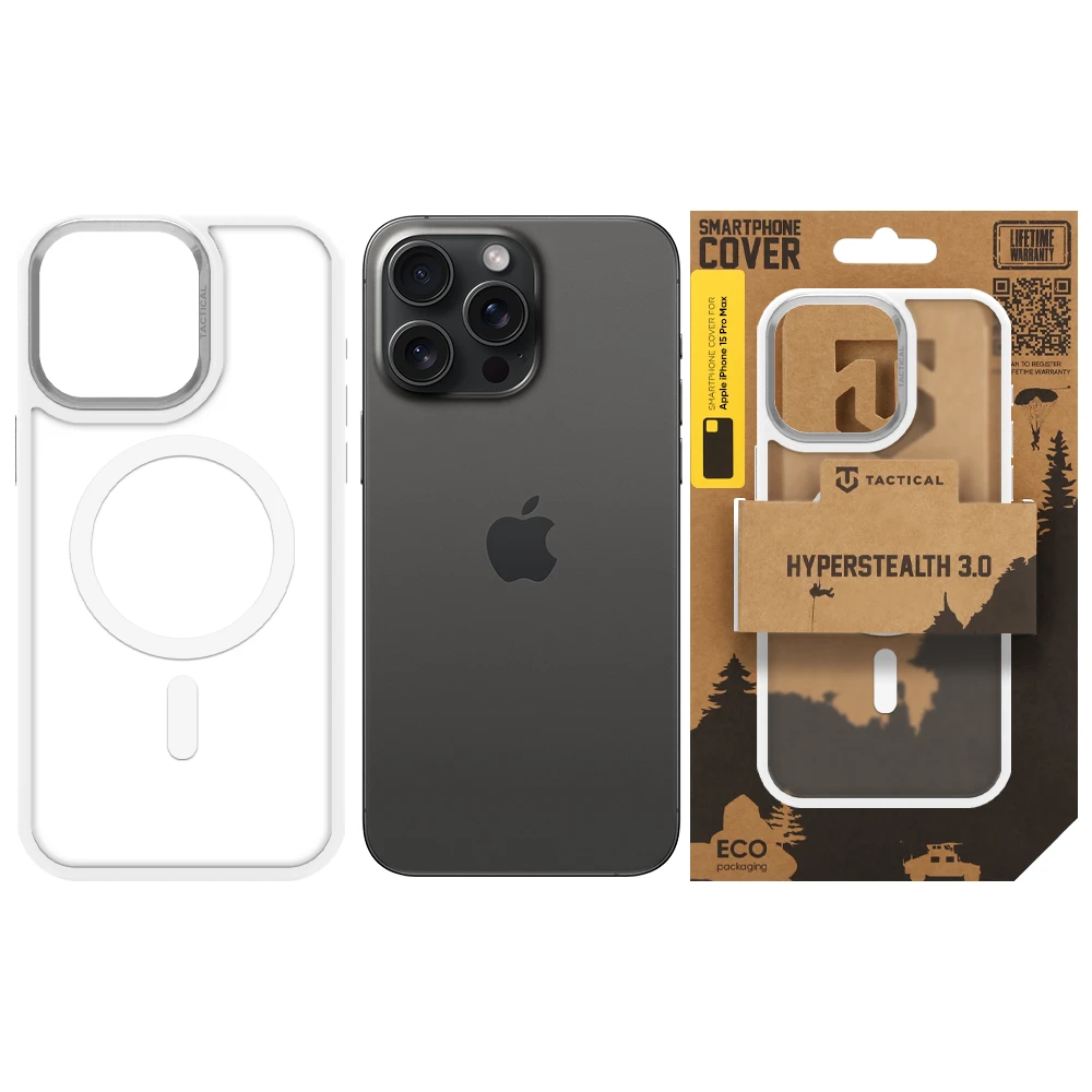 Tactical MagForce Hyperstealth 3.0 Kryt pro Apple iPhone 15 Pro Max Snow White