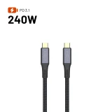 FIXED Media Cable USB-C/USB-C, PD 3.1, 2m, USB4 Gen3 40Gbps, 8K60Hz, 240W, černá