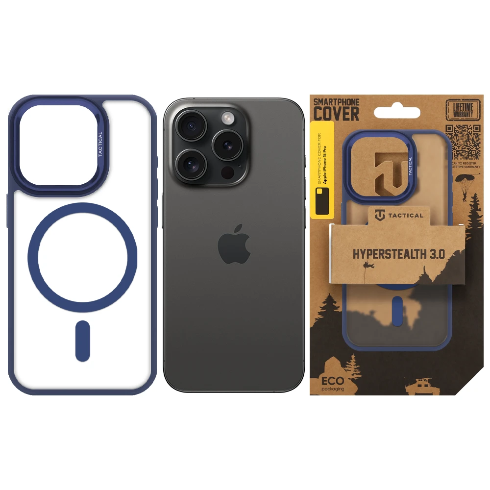 Tactical MagForce Hyperstealth 3.0 Kryt pro Apple iPhone 15 Pro Deep Blue