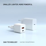 Síťová GaN nabíječka FIXED Mini s USB-C a USB výstupem a podporou PD, 30W, bílá