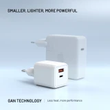 FIXED Mini GaN s USB-C a USB výstupem a podporou PD, 45W, bílá