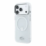 Lacoste IML Frosted Petit Pique Metal Logo MagSafe Zadní Kryt pro iPhone 18 Pro Max Transparent