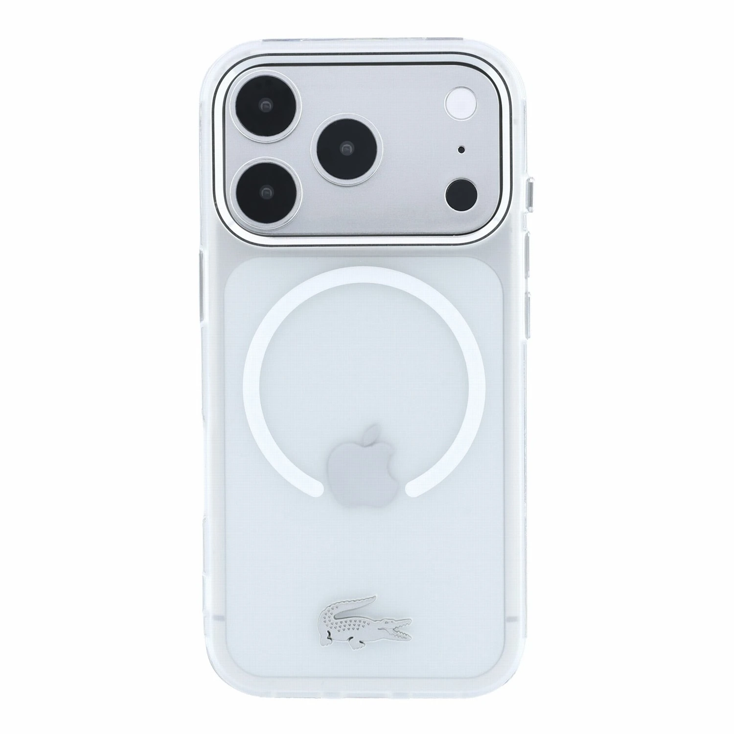 Lacoste IML Frosted Petit Pique Metal Logo MagSafe Zadní Kryt pro iPhone 18 Pro Transparent