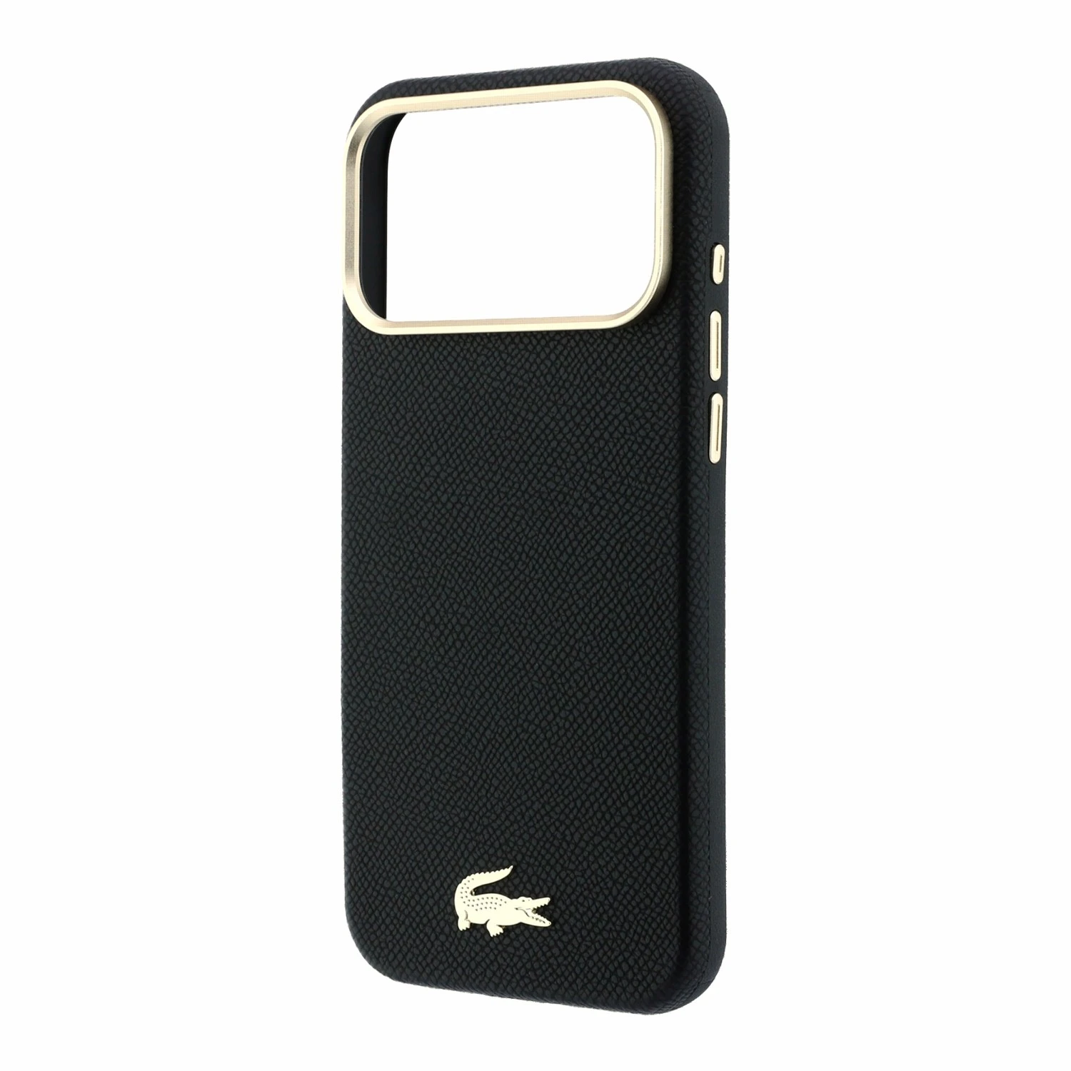 Lacoste PU Leather Champs Elysees Gold Logo MagSafe Zadní Kryt pro iPhone 18 Pro Black