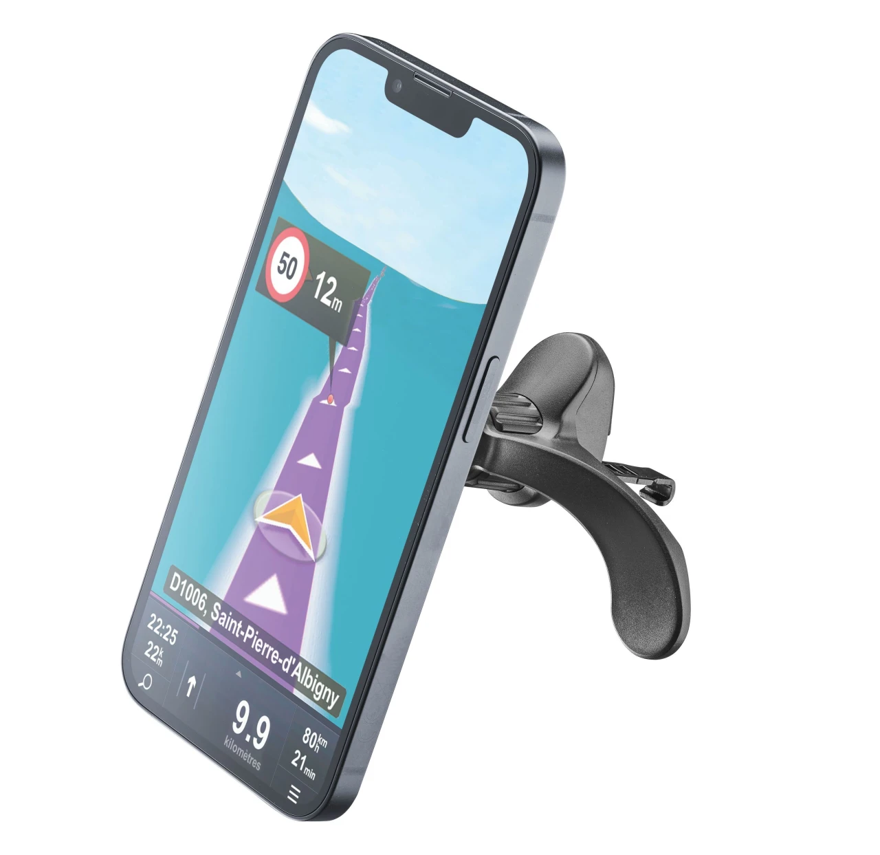 Magnetický držák Cellularline Touch Mag Air Vents s uchycením do mřížky ventilace a podporou MagSafe, černá