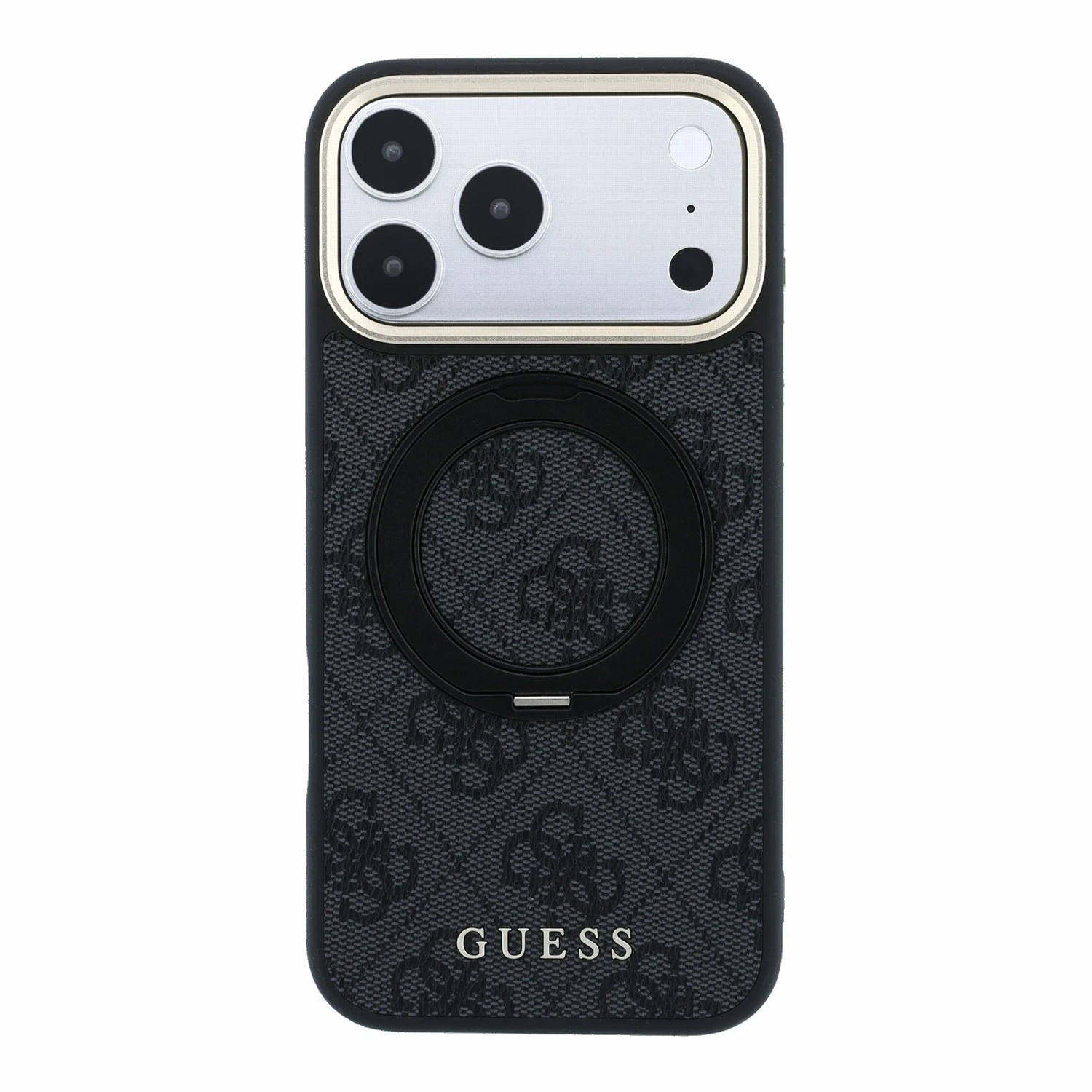 Guess PU 4G Ring Stand MagSafe Zadní Kryt pro iPhone 18 Pro Max Black