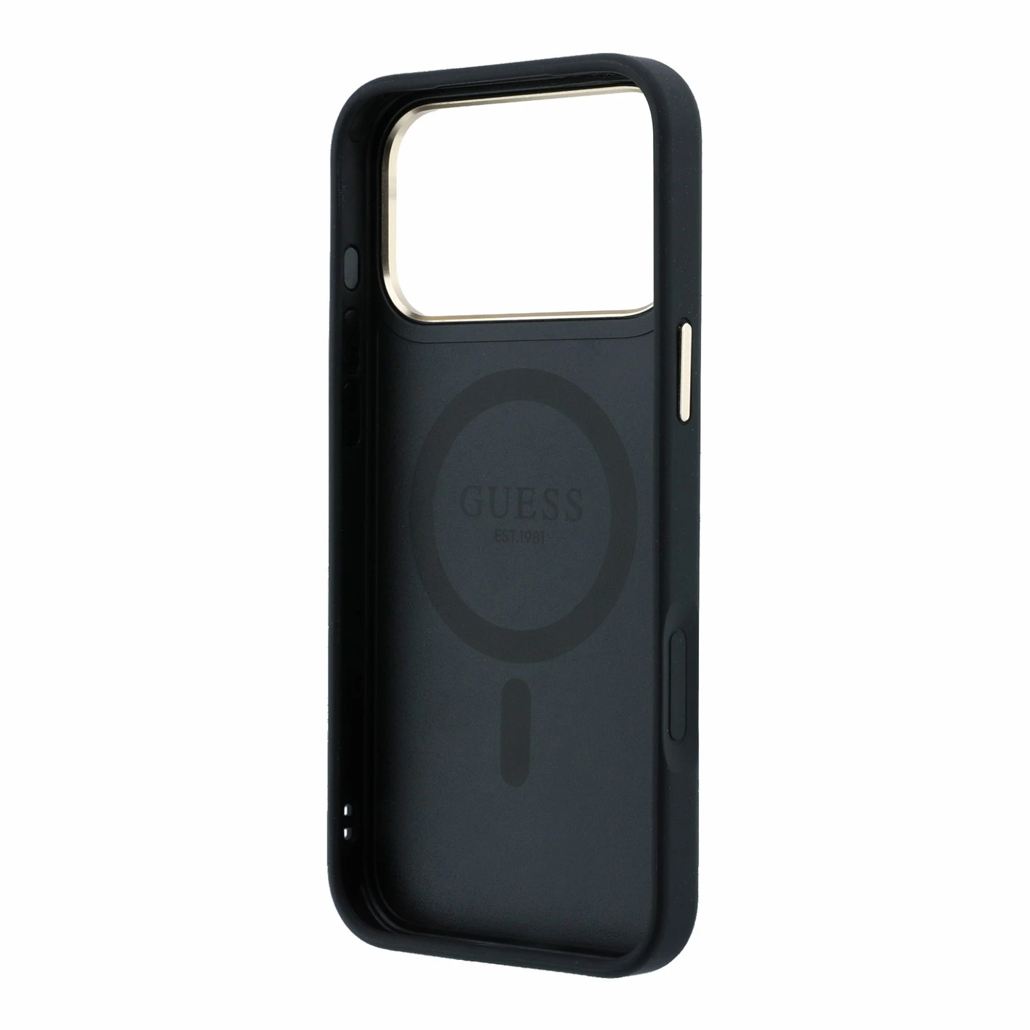 Guess PU 4G Ring Stand MagSafe Zadní Kryt pro iPhone 18 Pro Max Black