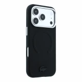 Lacoste PVC Petit Pique Semi Wrap Embossed MagSafe Zadní Kryt pro iPhone 18 Pro Max Black