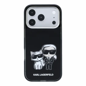 Karl Lagerfeld PU Semi Wrap Smooth Sketch Bodies Magsafe Zadní Kryt pro iPhone 18 Pro Black