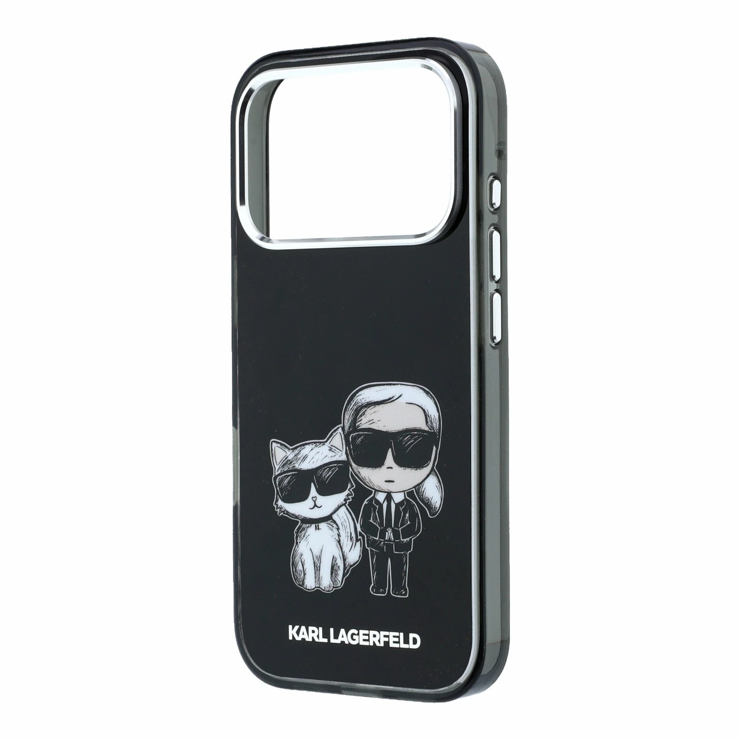 Karl Lagerfeld PU Semi Wrap Smooth Sketch Bodies Magsafe Zadní Kryt pro iPhone 18 Pro Black