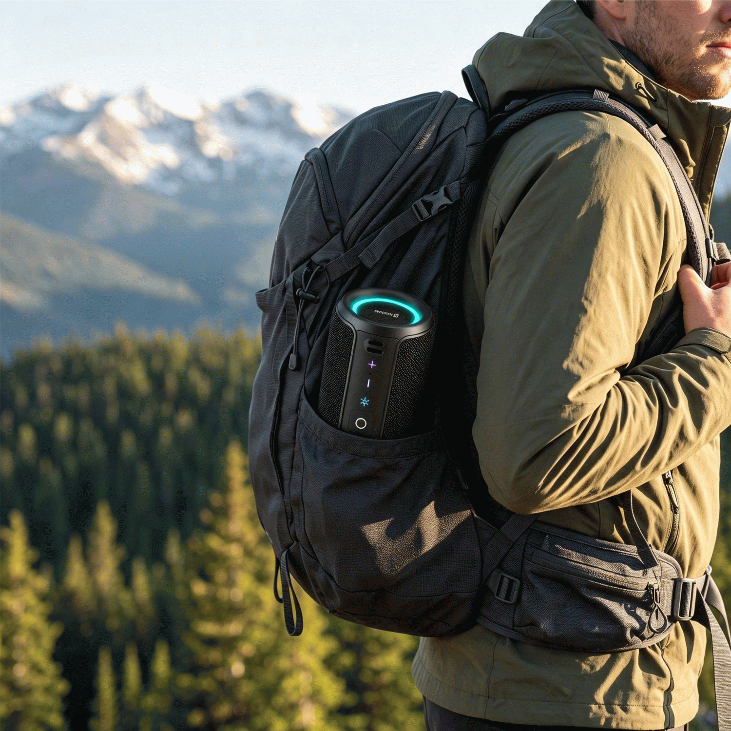 BLUETOOTH REPRODUKTOR SWISSTEN AURA BASS 15W, ČERNÁ