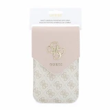 Guess PU Leather+Grained 4G Metal Logo Taška na Telefon Pink